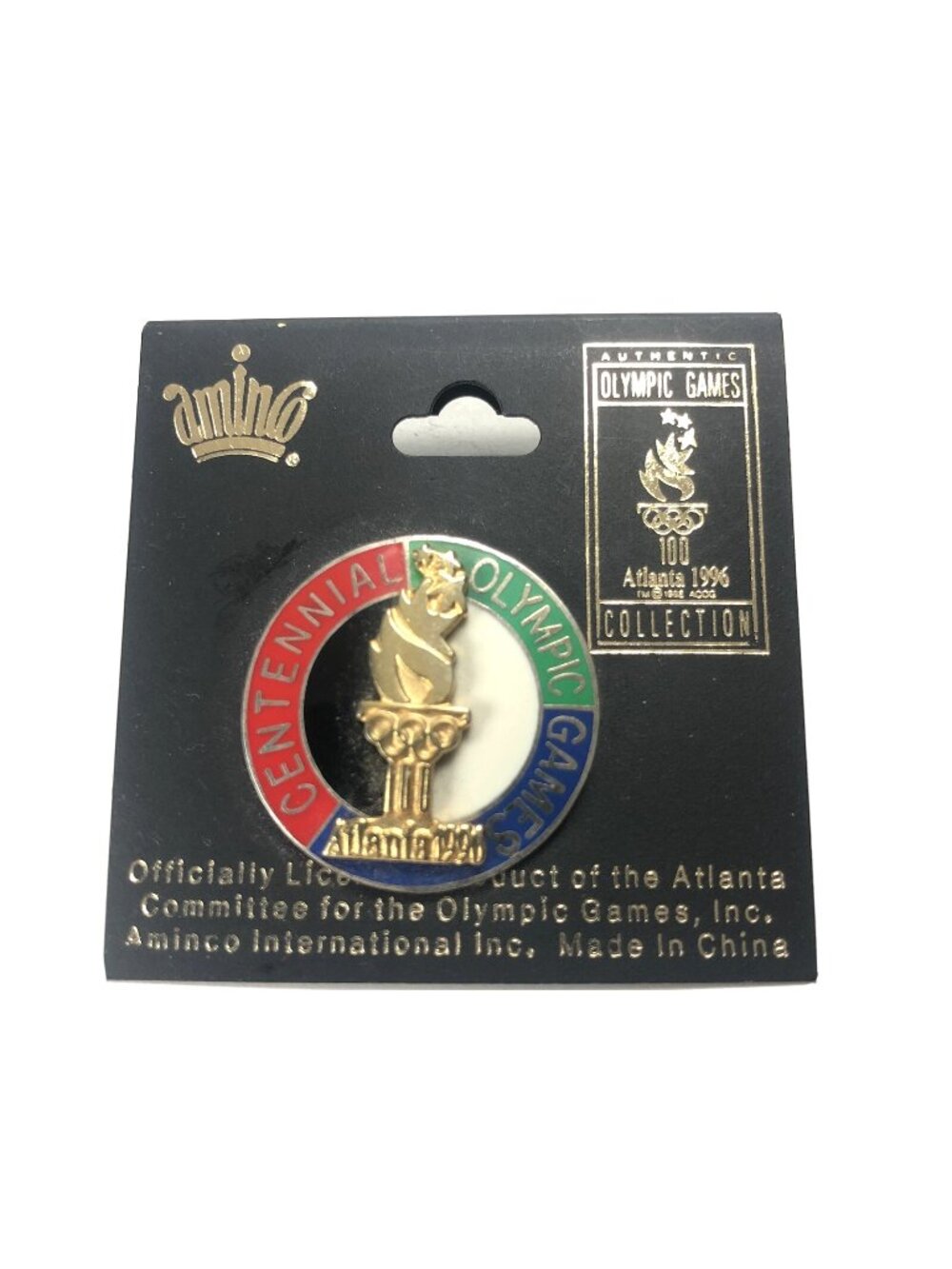 Aminco 1996 Olympic Games Collection Atlanta Torch Brooch Pin Souvenir